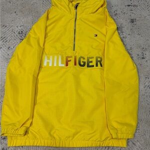 Tommy Hilfiger Kids' 1/4 Zip Empire Yellow Wind Breaker Pullover Sizes 12-14 M
